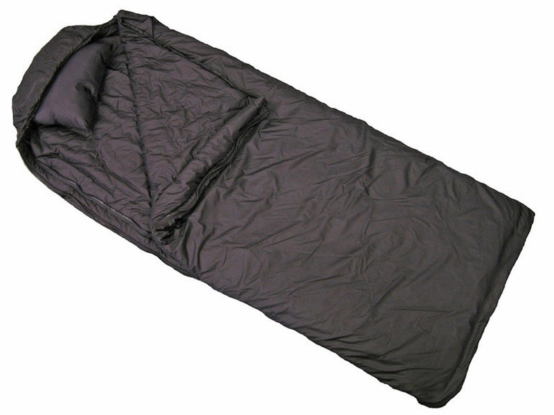 Load image into Gallery viewer, Wiggys Nautilus Overbag A Black gray Rectangle style sleeping bag shown on a plain white background.