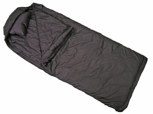 Wiggys Nautilus Overbag A Black gray Rectangle style sleeping bag shown on a plain white background.