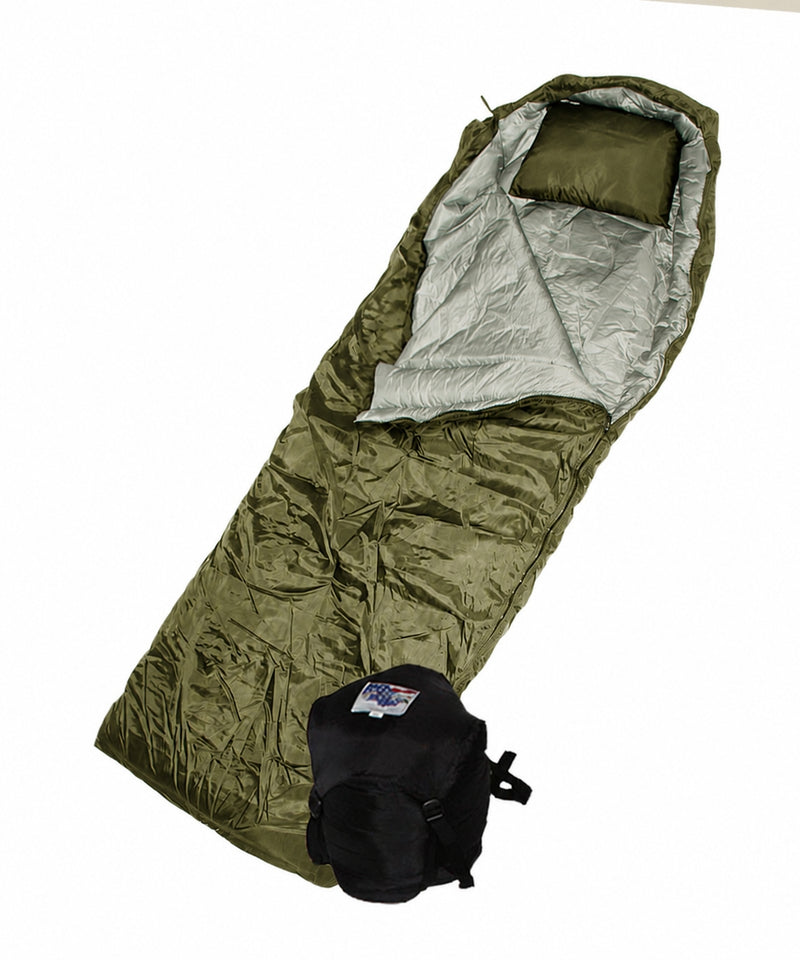 Load image into Gallery viewer, Wiggy's Hunter rectangular sleeping bag with hood in Olive

